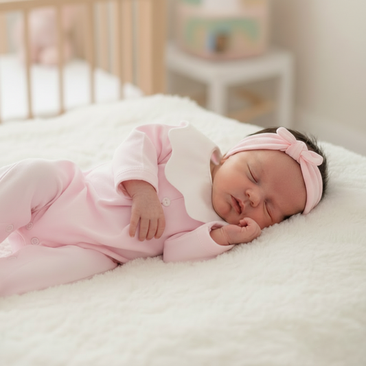 Baby girls cotton scalloped collar all in one