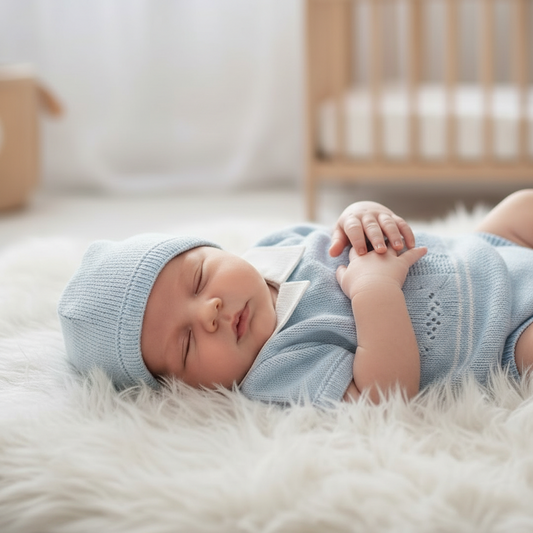 Baby boys Portuguese knitted set with hat - One size only