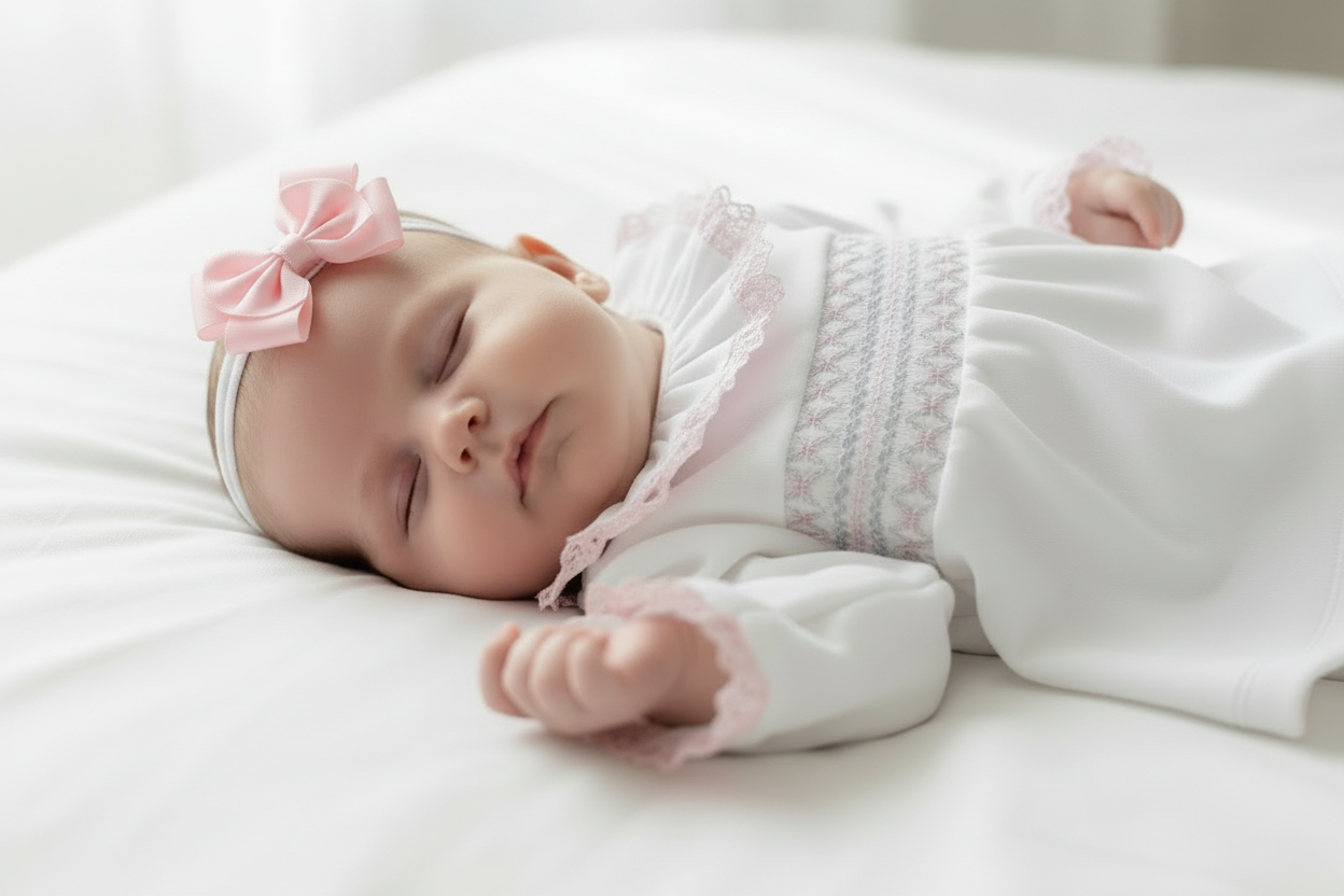 Baby girls velour smocked two piece set