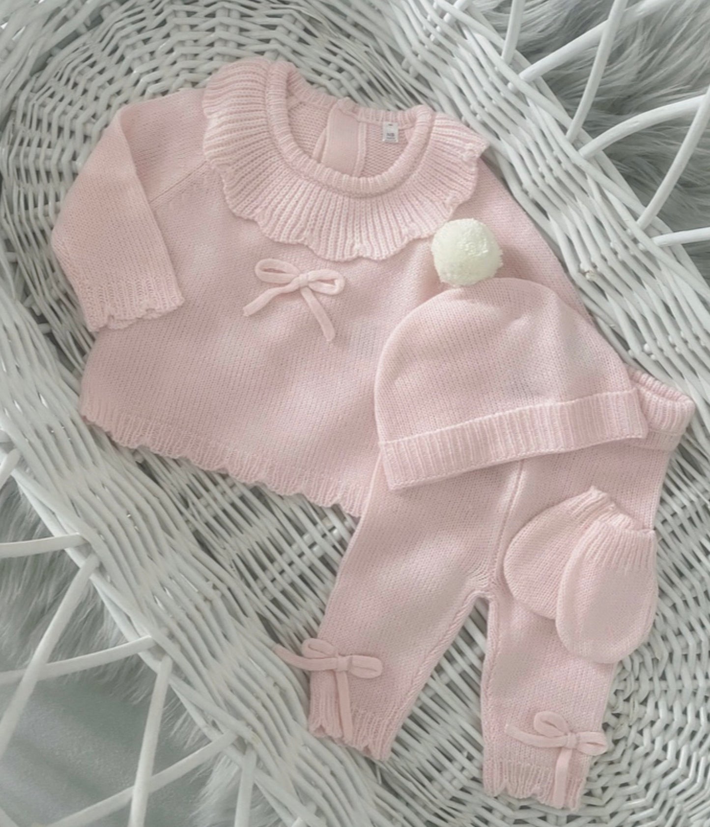 Baby girls Bow knitted four piece set