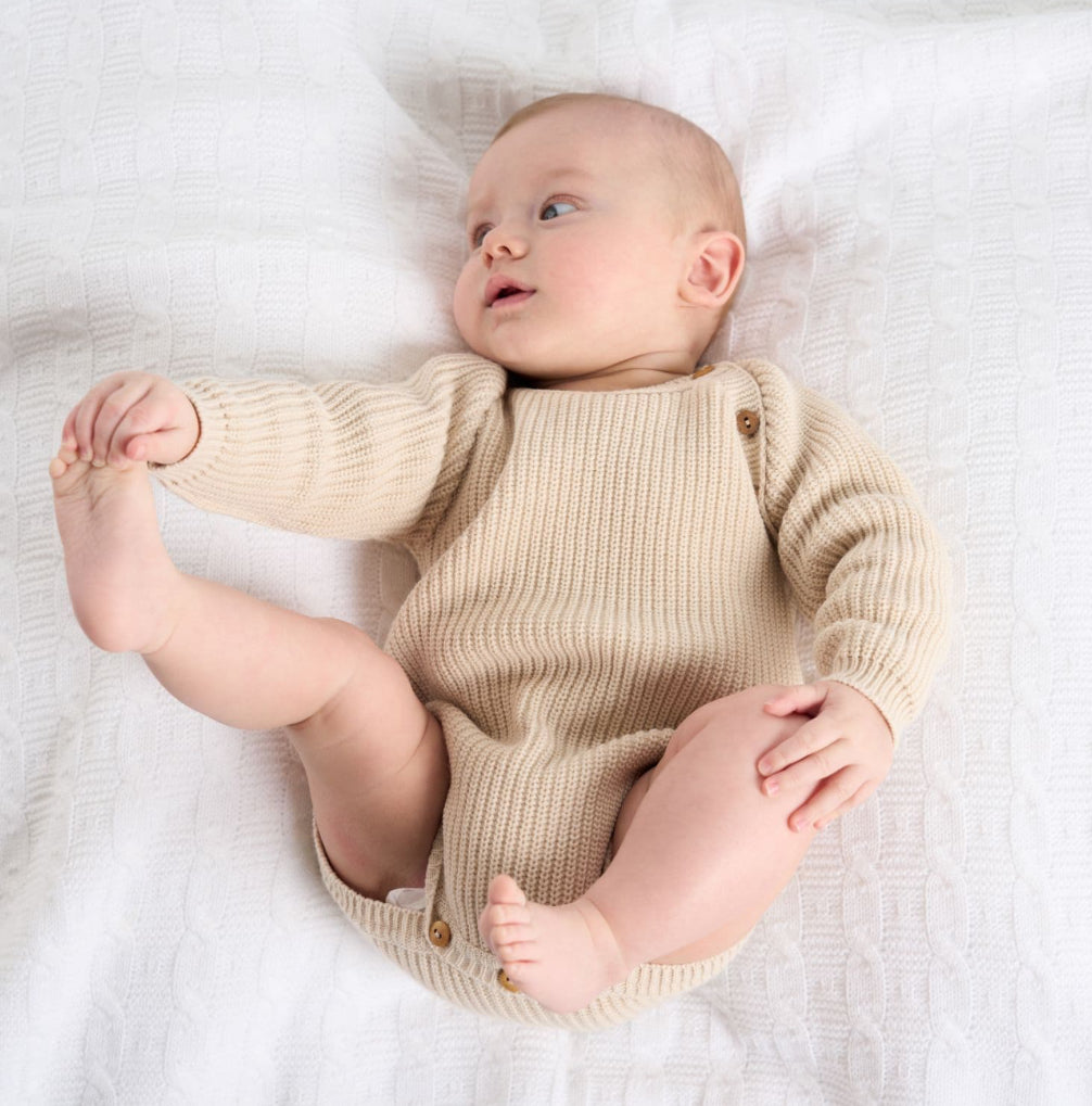 Unisex  Dandelion knitted romper