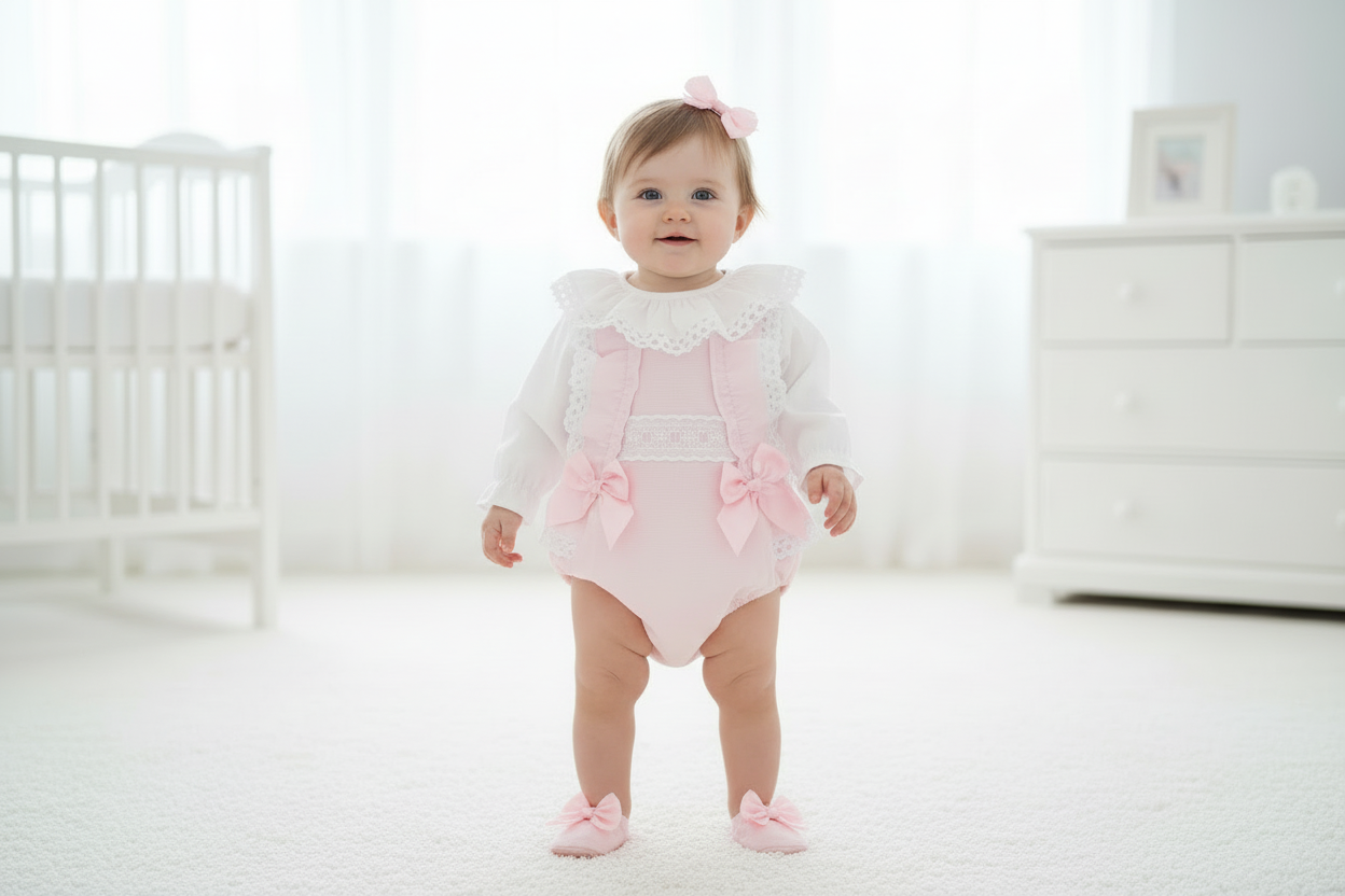 Baby girls slotted ribbon set