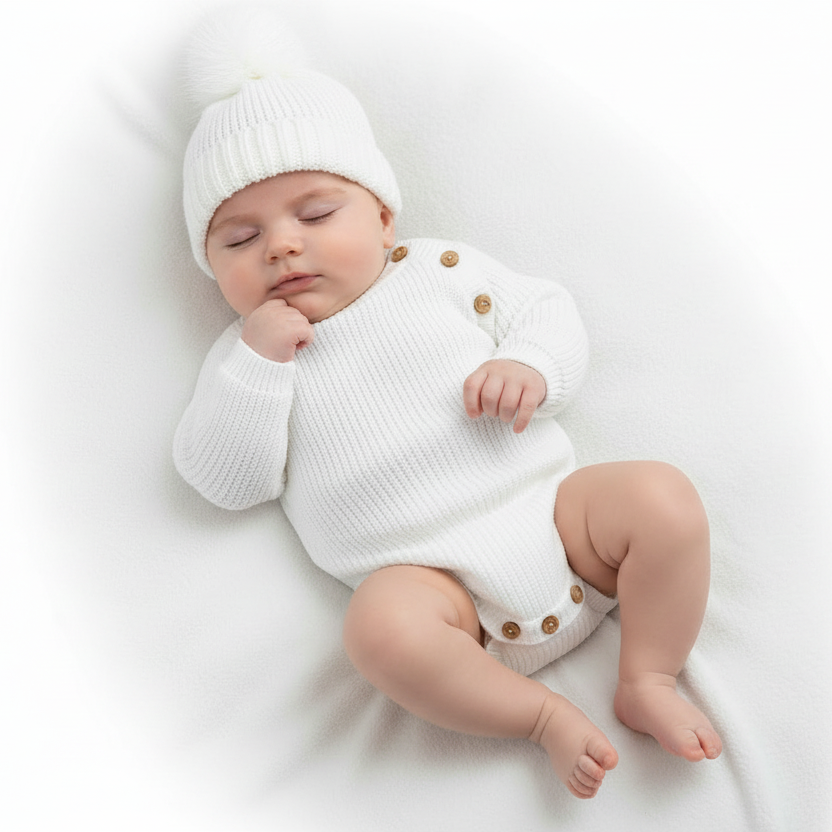 Unisex  Dandelion knitted romper
