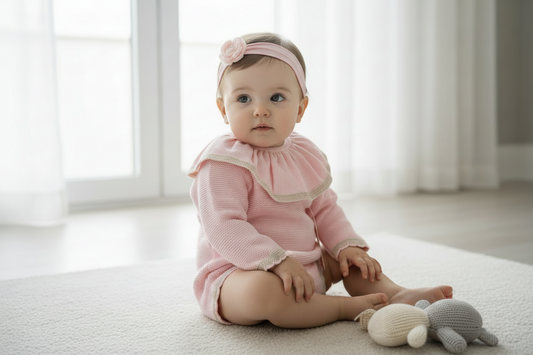 Baby girls “Elsie” knitted romper