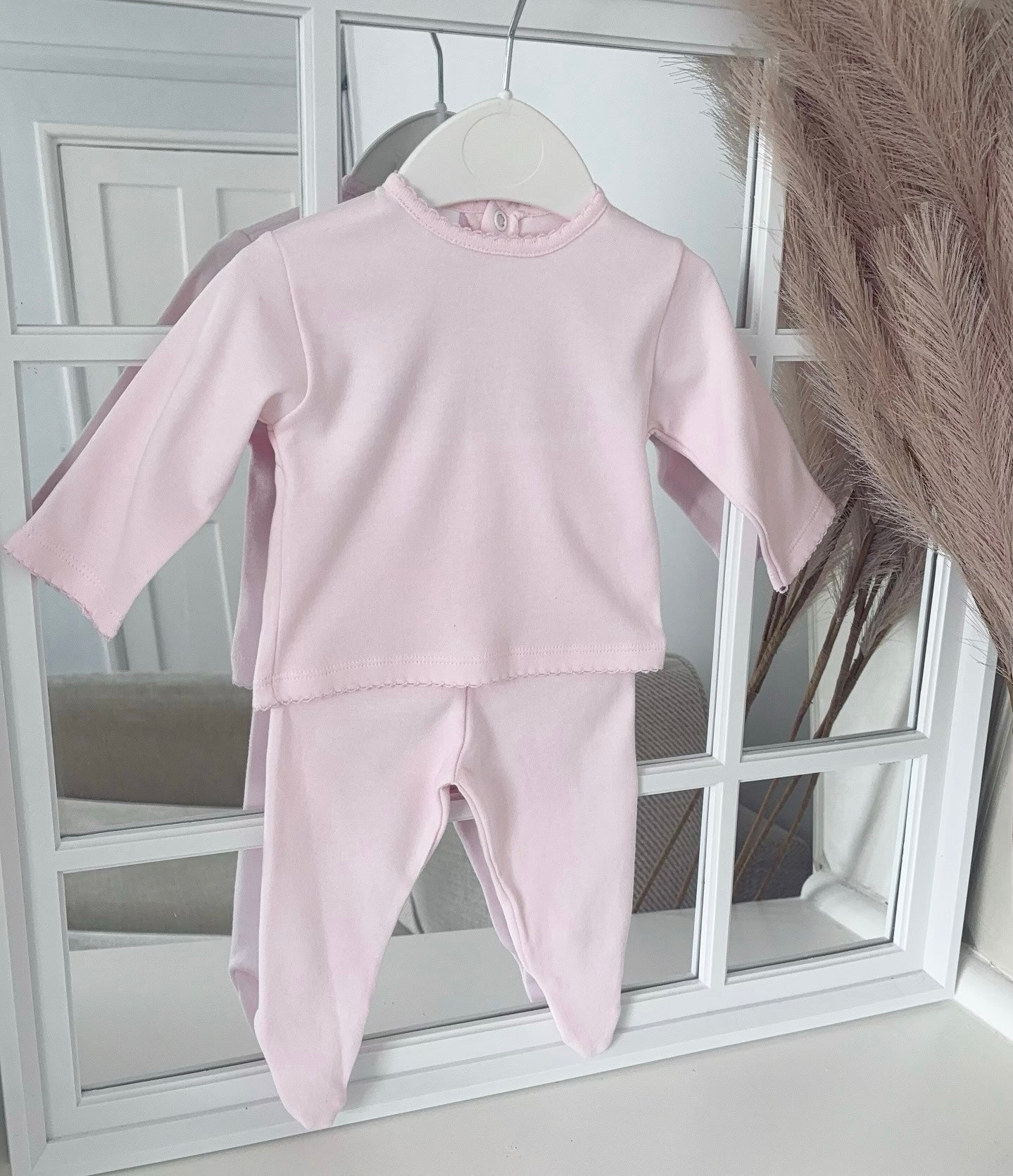 Baby girls stitched edge cotton set