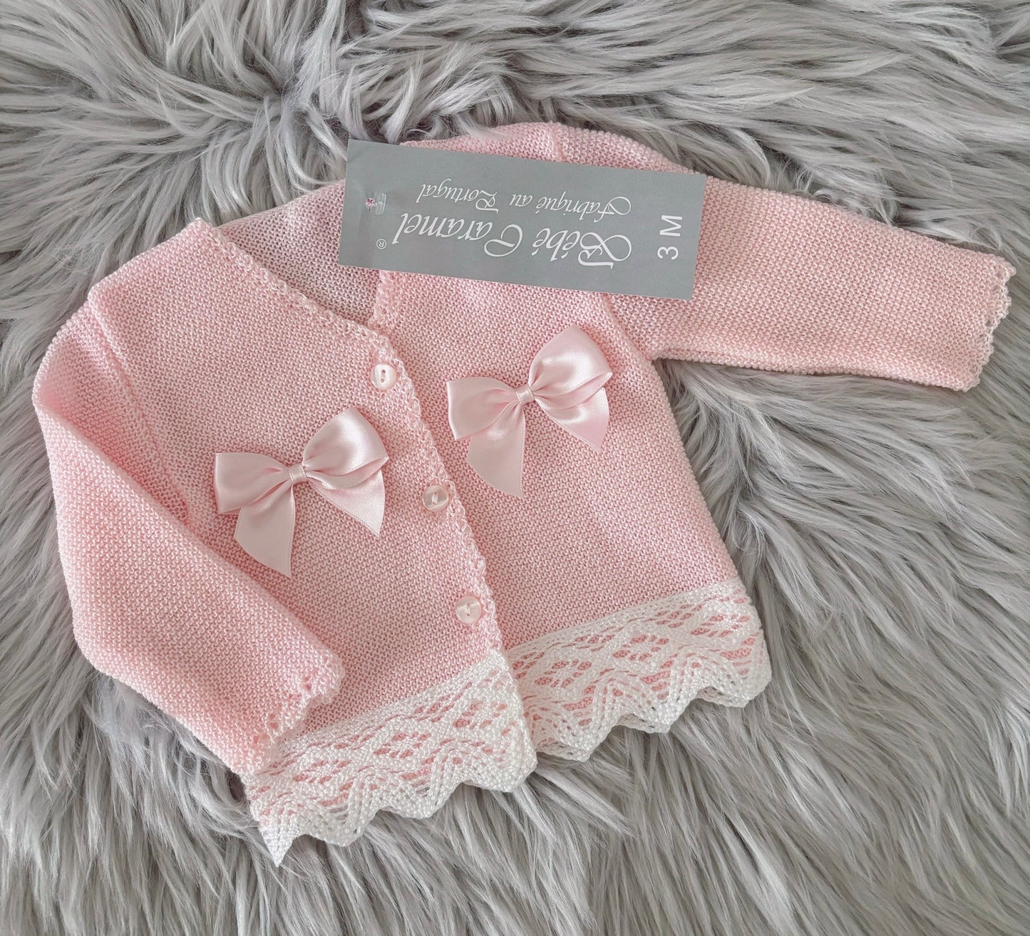 Baby girls Lace & bow cardigan