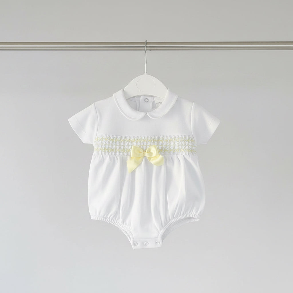 Baby girls smocked romper