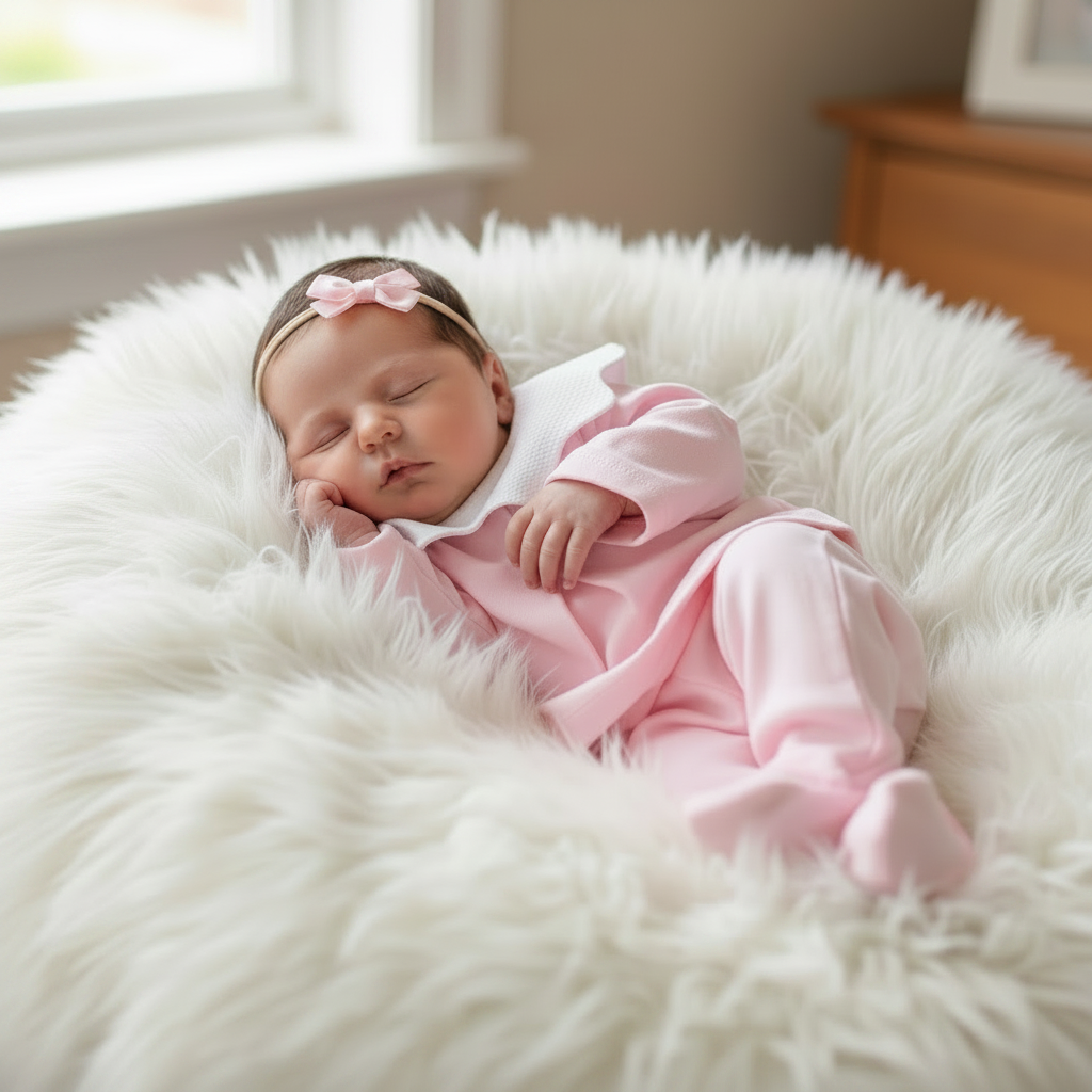 Baby girl’s scalloped collar two piece set