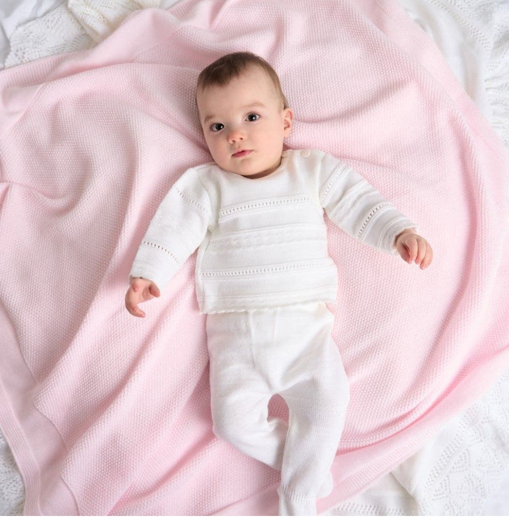 Dandelion Unisex Classic white knitted set