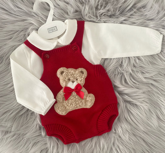 Red “Teddy” romper set