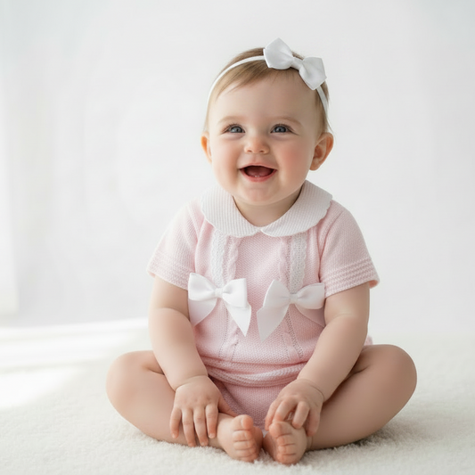 Baby girls double bow set