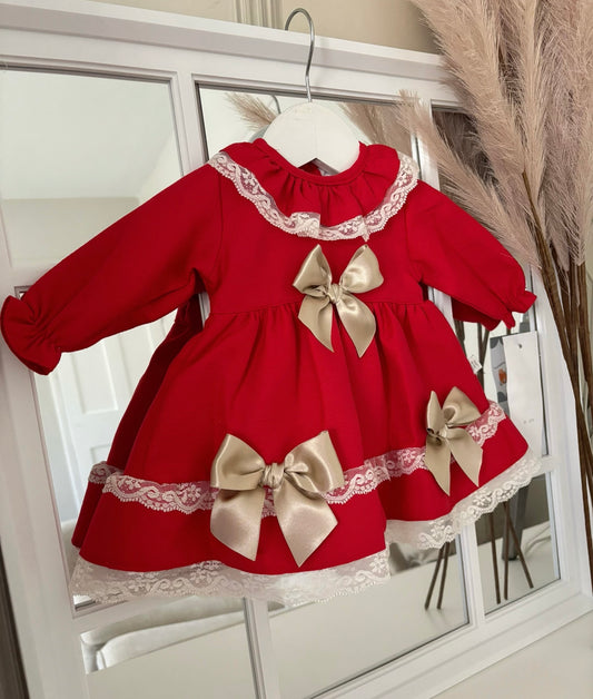 Baby girls ‘Lace & bow’ dress with knickers