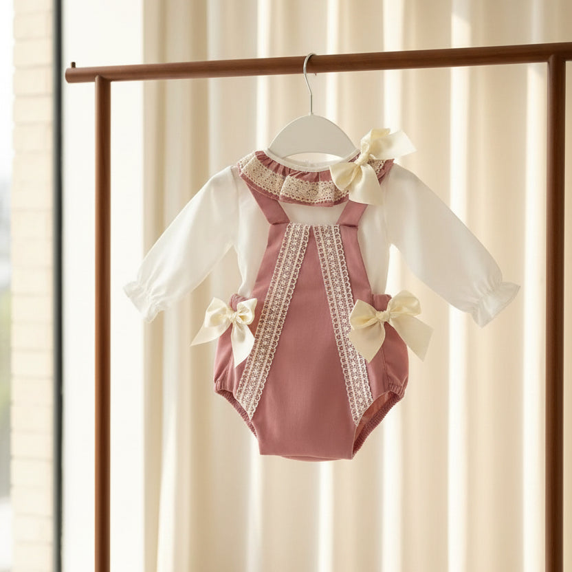 Baby girls romper & blouse set