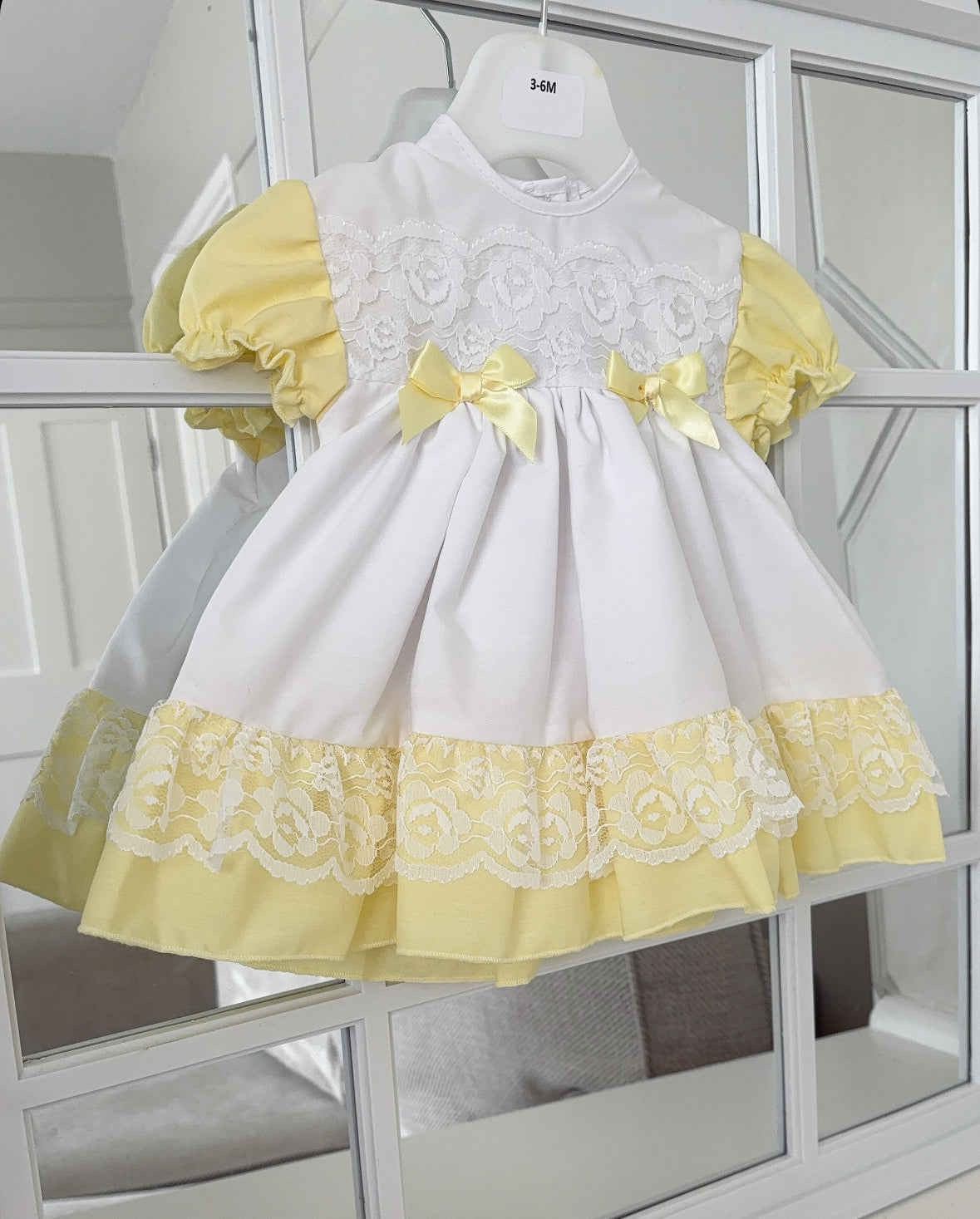 Baby girls lemon lace dress