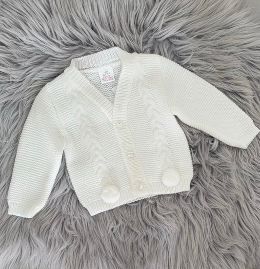 Knitted pompom cardigan