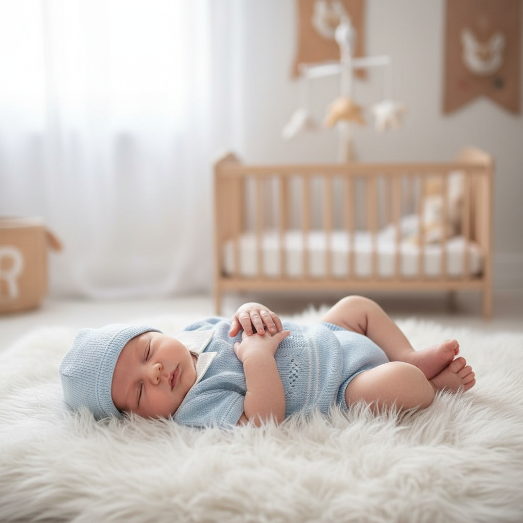 Baby boys Portuguese knitted set with hat - One size only