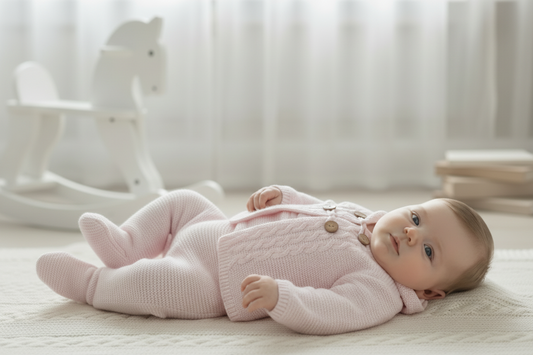 Baby girls knitted dungarees and cardigan