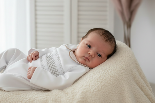 Unisex smocked all in one