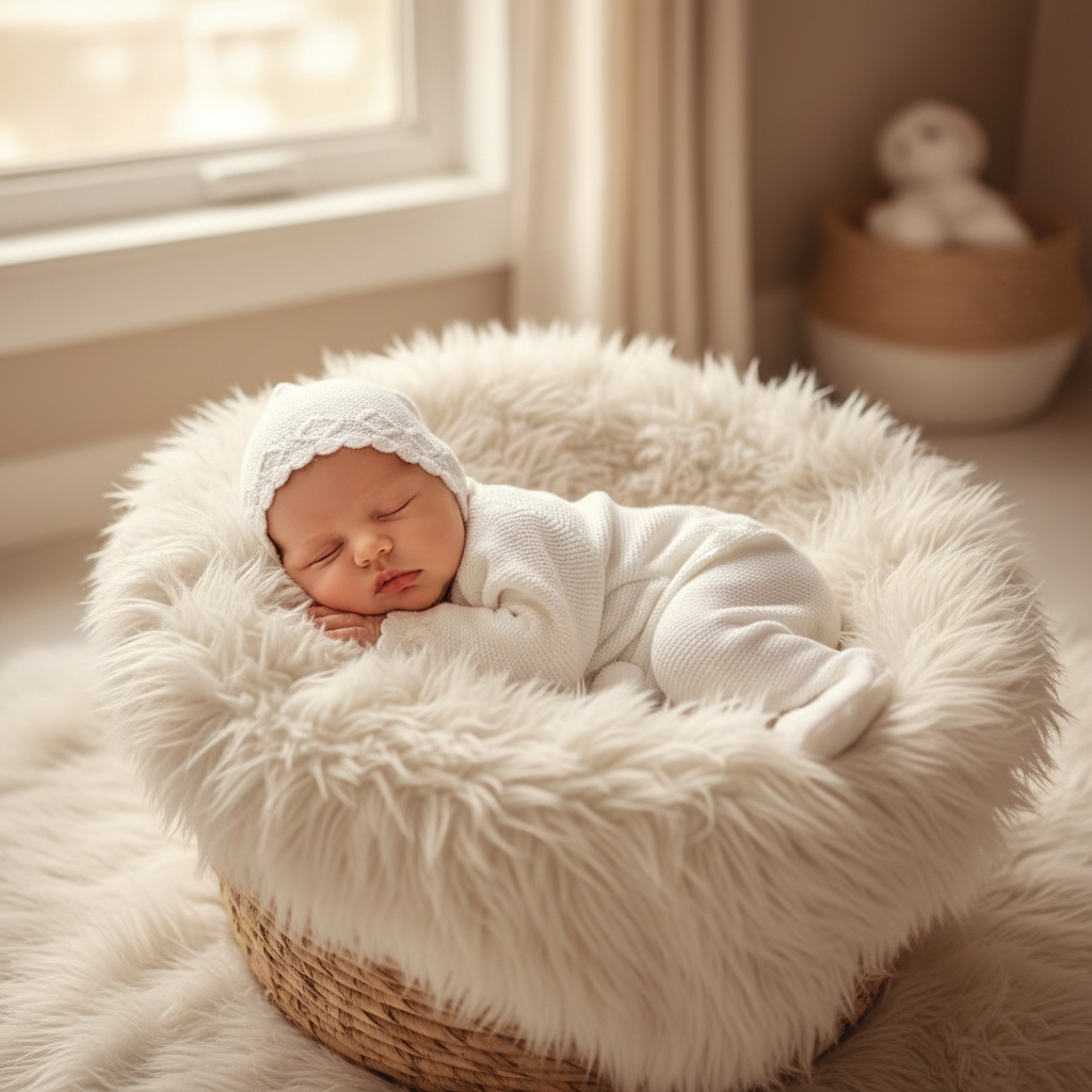 Unisex luxurious knitted set with matching bonnet