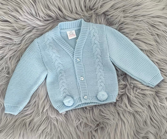 Sky Knitted pompom cardigan