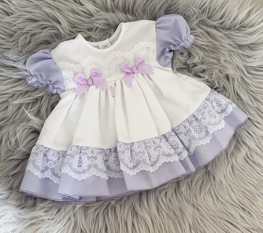 Baby girls lilac lace dress
