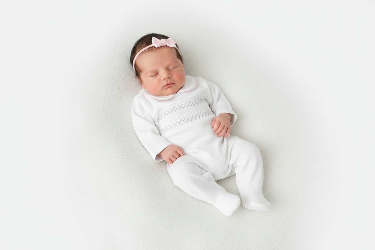 Baby girls smocked all in one