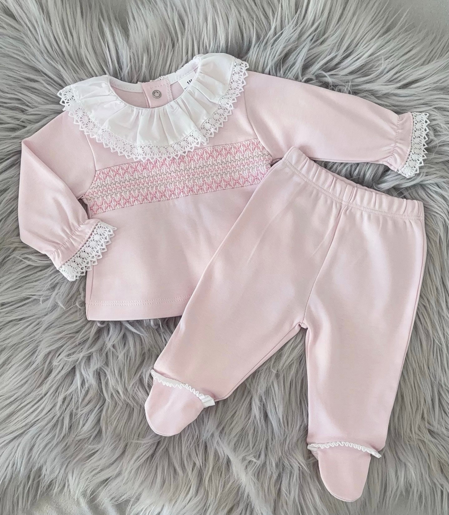 Baby girls smocked cotton set