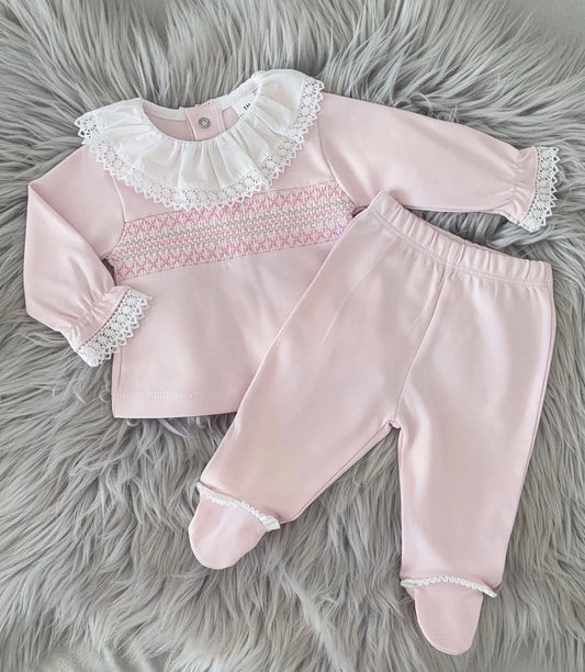 Baby girls smocked cotton set