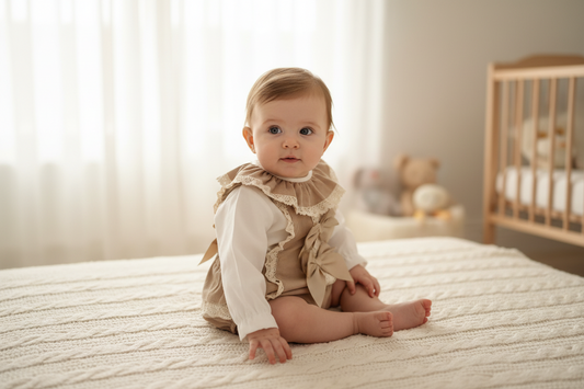 Baby girls corduroy romper & blouse set