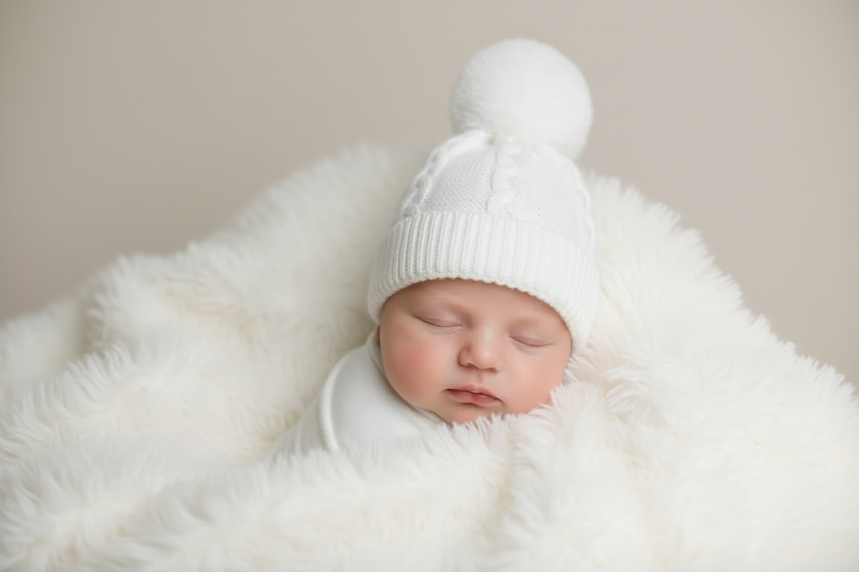 Cable knit ‘pompom’ hat