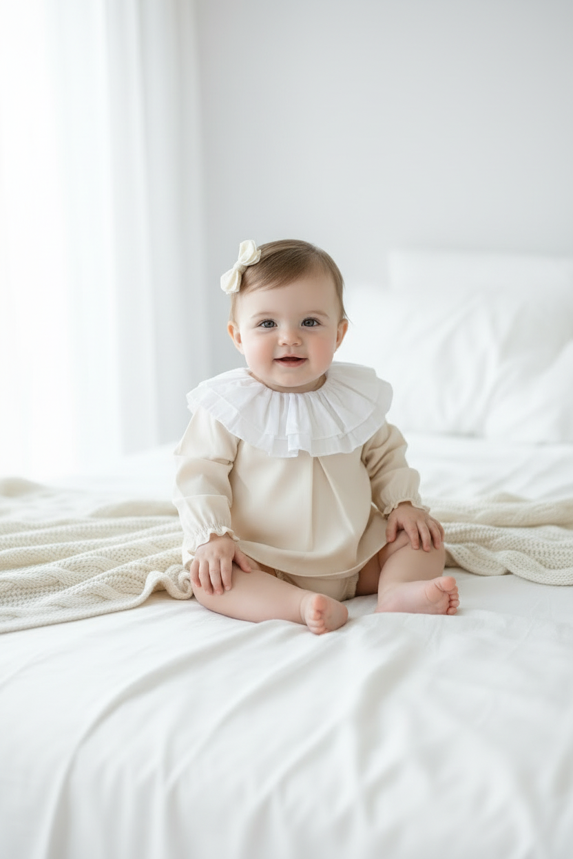 Baby girls frilled collar two piece set