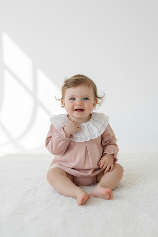 Baby girls frilled collar two piece set