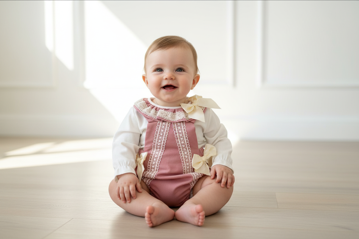 Baby girls romper & blouse set