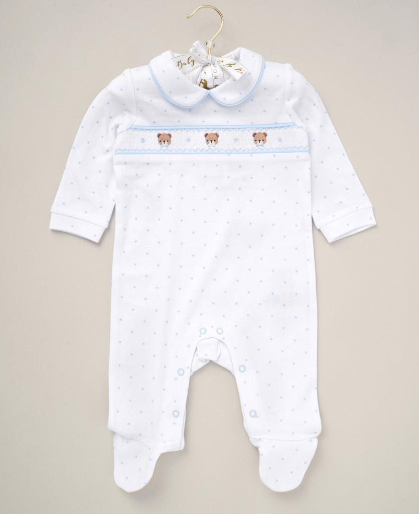 Baby boys Smocked ‘Teddy’ all in one