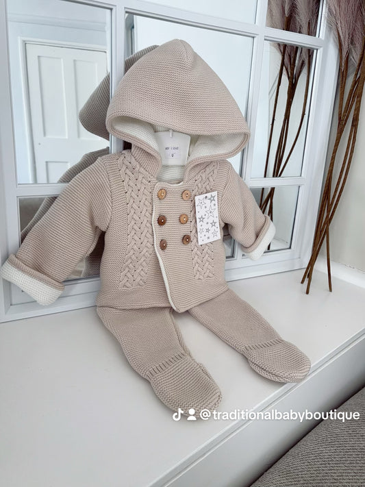 Luxury beige pram set with hood