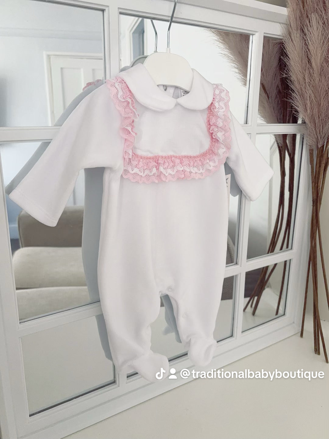 Baby girls frilled lace all in one