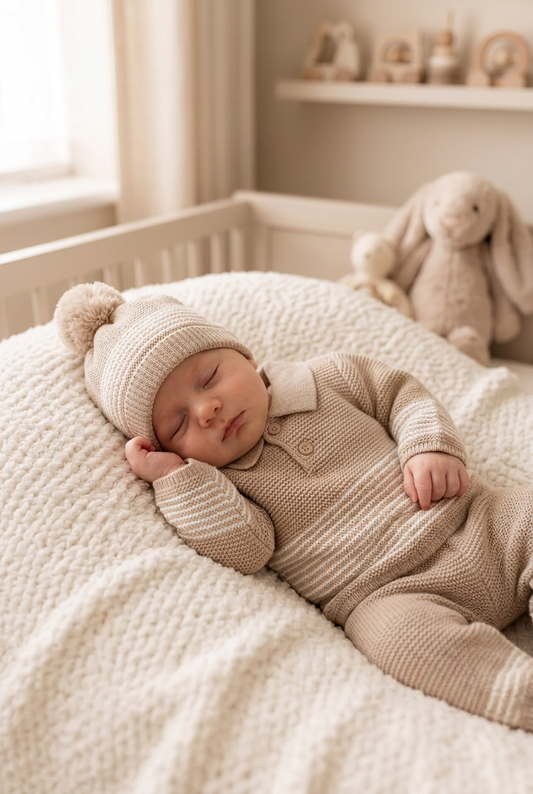 Baby boys knitted set with hat