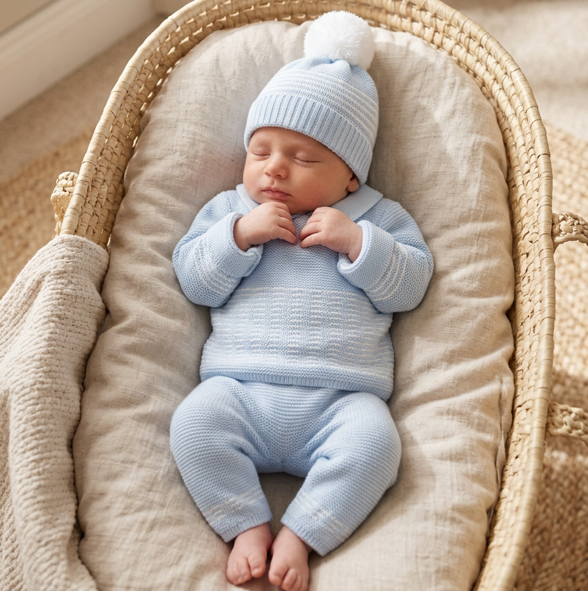 Baby boys knitted set with hat