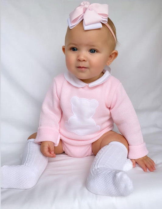 Baby girls “Teddy” knitted set