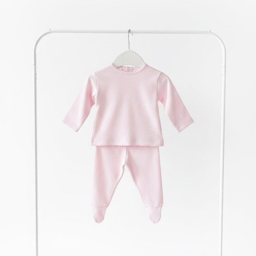 Baby girls stitched edge cotton set