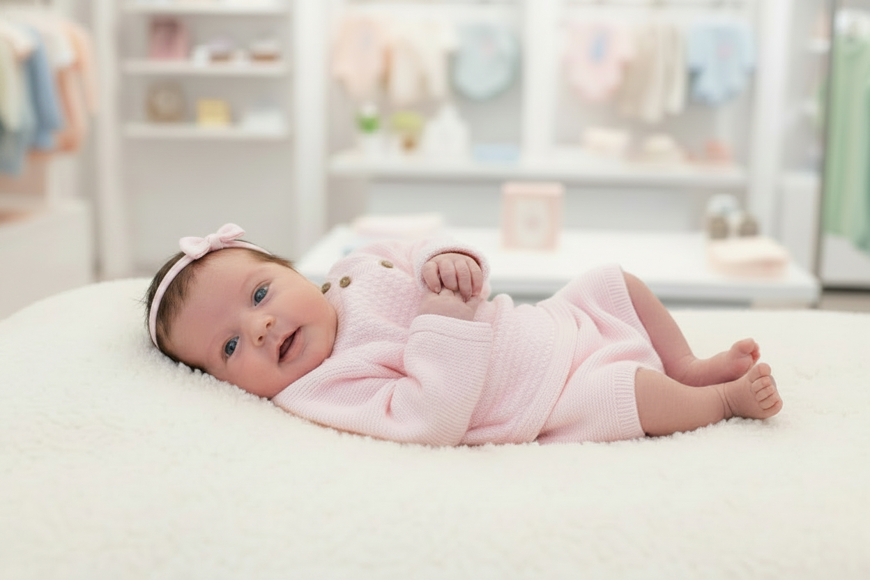 Baby girls “Button” knitted two piece set