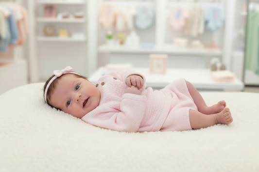 Baby girls “Button” knitted two piece set