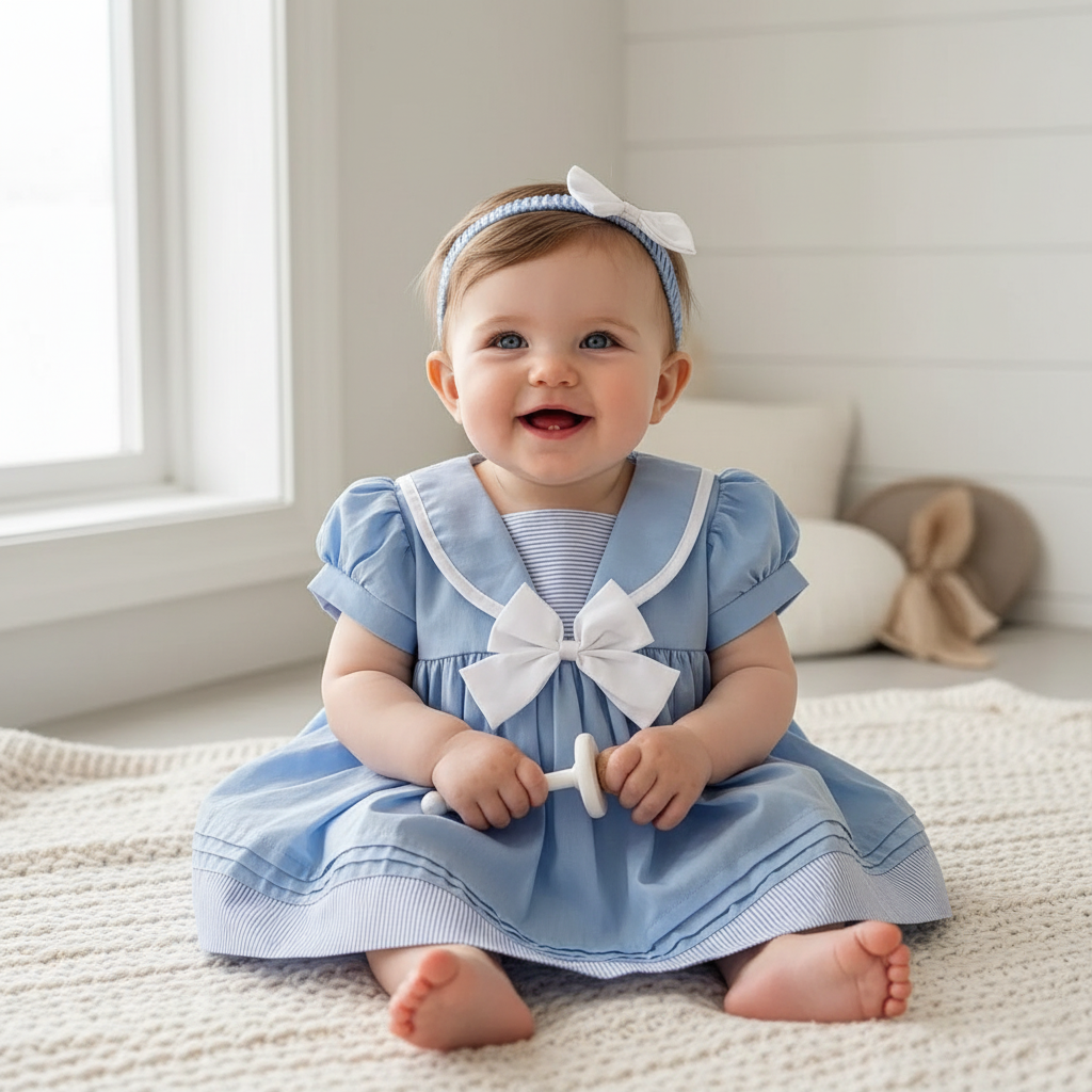 Baby girls sailor dress set