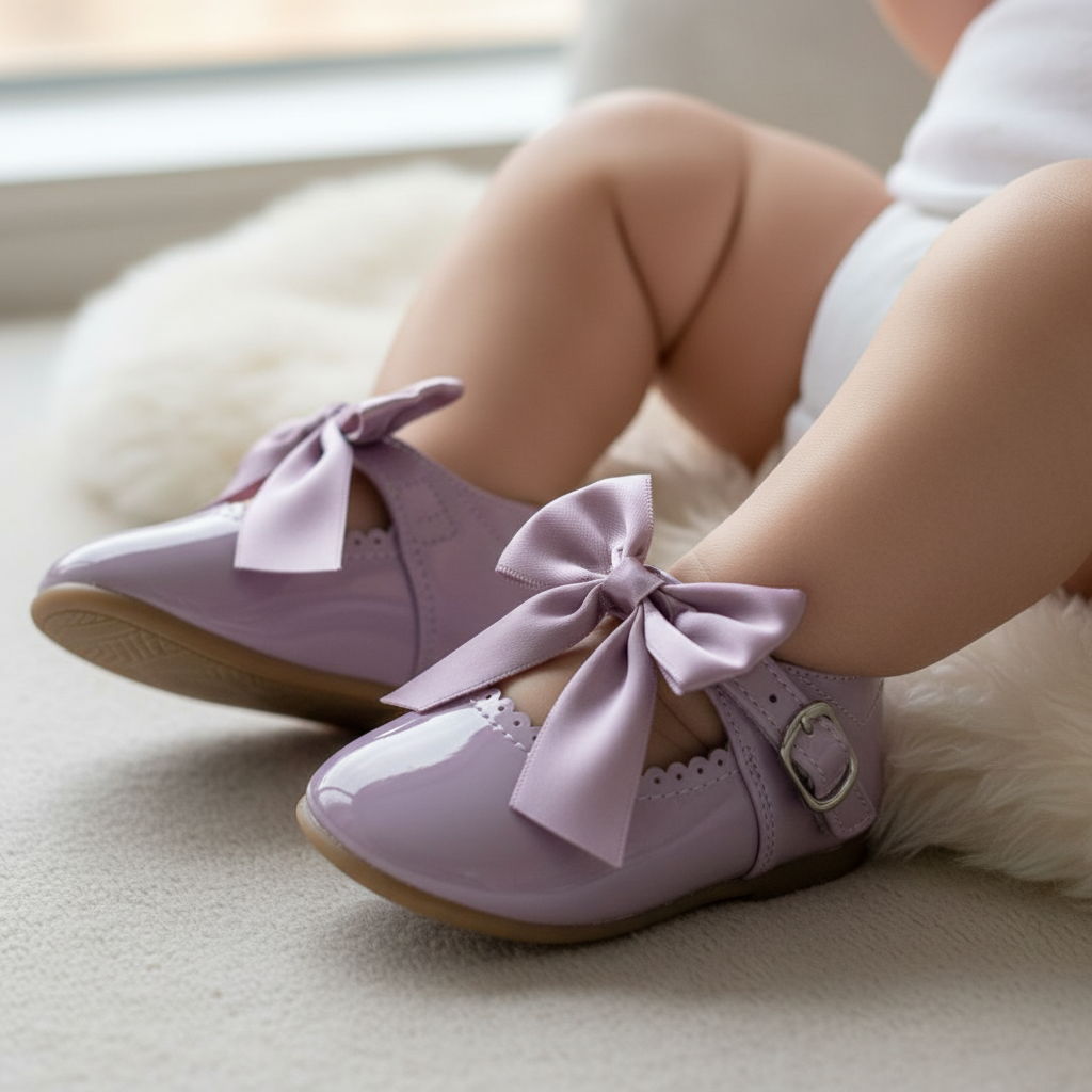 Baby girls Kylie lilac hard sole shoes