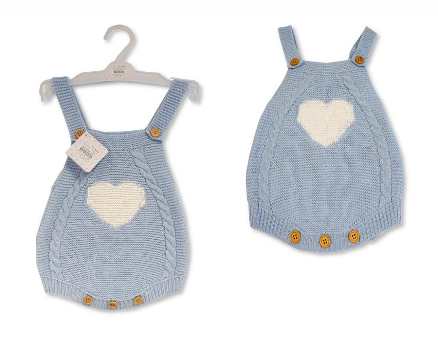 Blue Heart" Knitted Dungaree