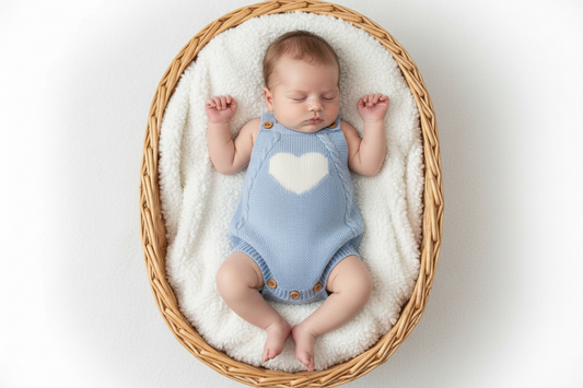 Blue Heart" Knitted Dungaree