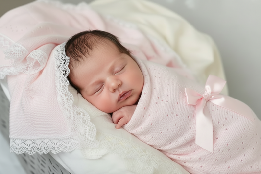 Crochet lace and ribbon shawl - Pink