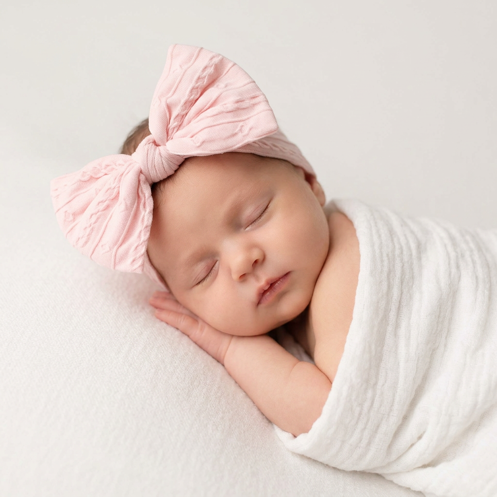 Pink cable bow headband