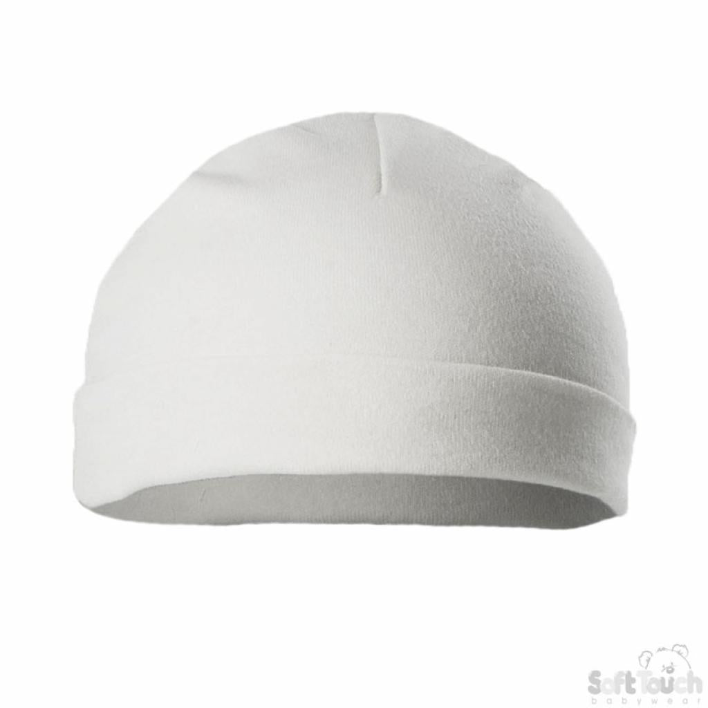 Unisex white cotton hat