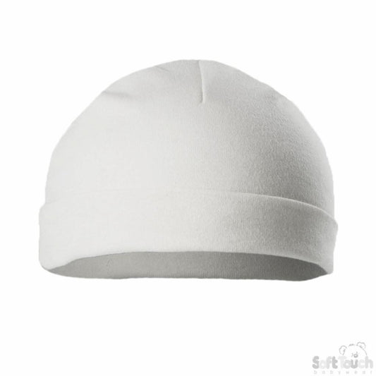 Unisex white cotton hat
